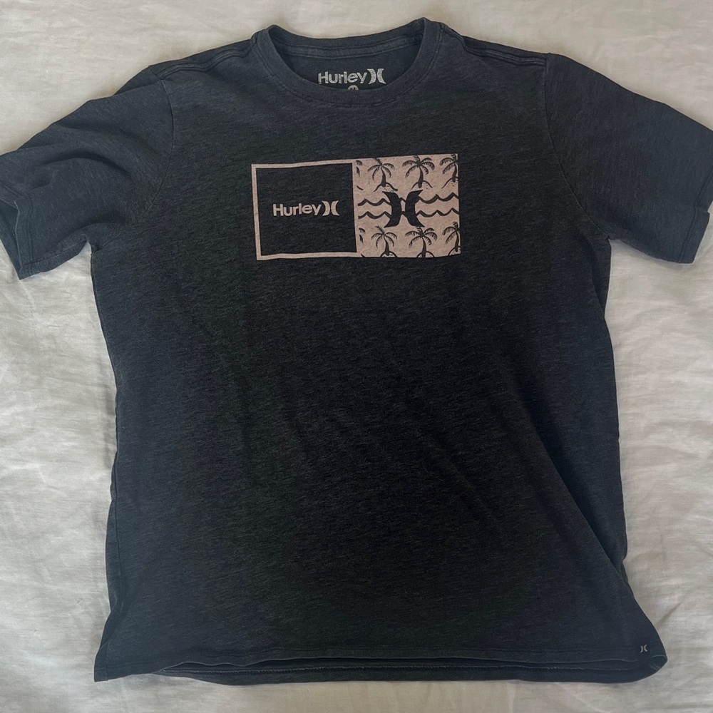 Hurley Kids M Charcoal Palm Graphic Tee